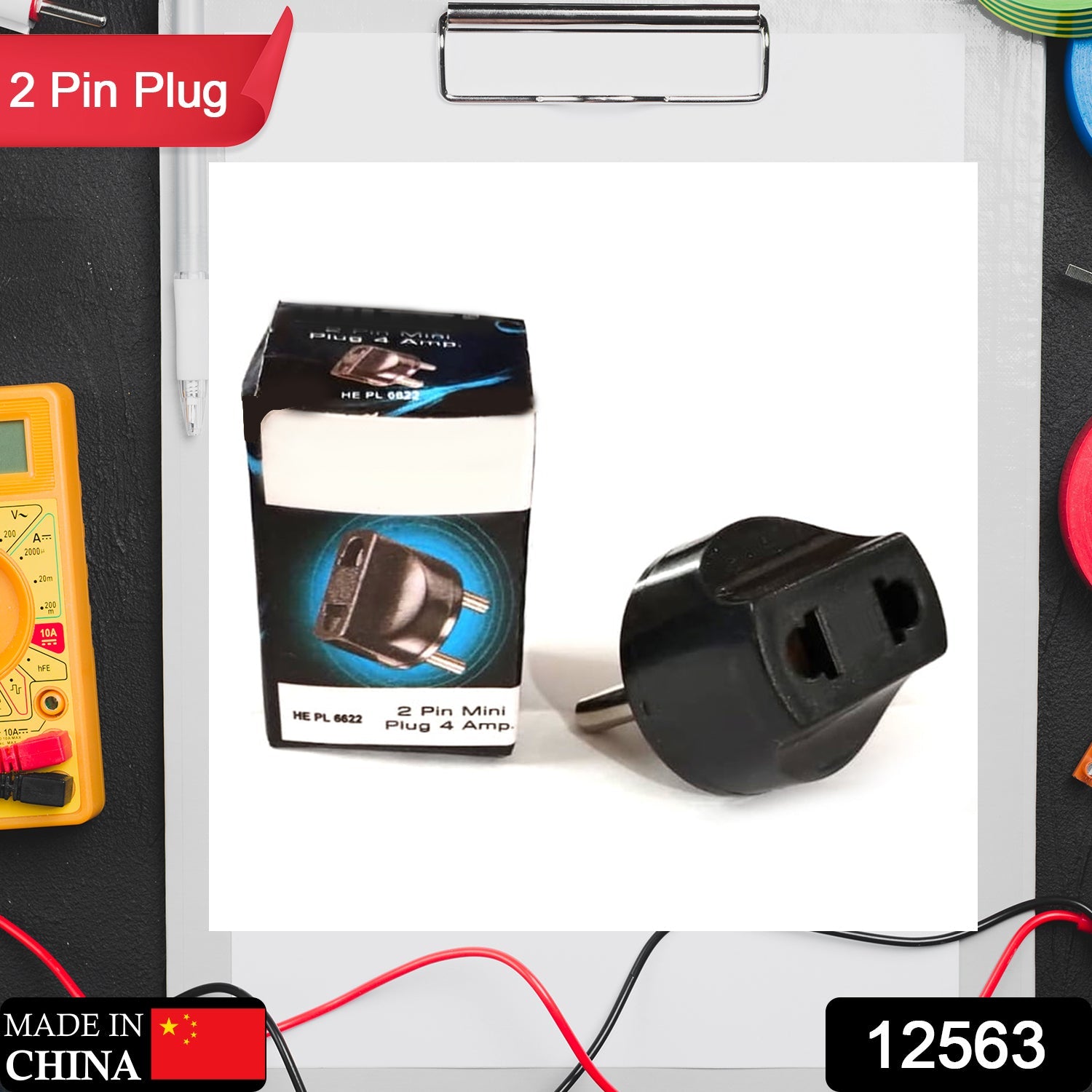 12563 2 Pin 4 Amp. Conversion Electrical connector Plug, 2 PIN Plug Converter, Plug Adapter With Color Box (1 Pc ) 12563 2 Pin 4 Amp. Conversion Electrical connector Plug, 2 PIN Plug Converter, Plug Adapter With Color Box (1 Pc )